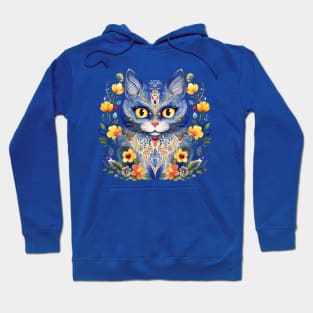 Ukraine Cat Floral Vintage Ukrainian Vyshyvanka Style Hoodie